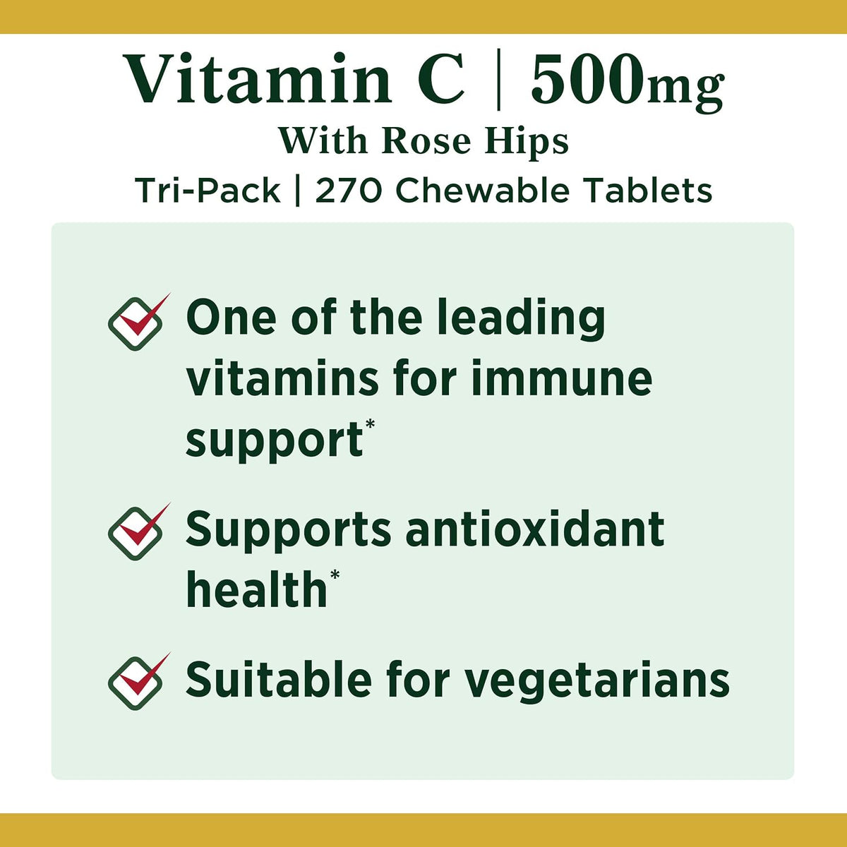 Nature's Bounty Vitamin C with Rose Hips, 500 mg, 270 Tablets - görsel 3