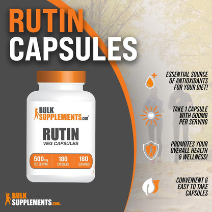 BulkSupplements.com Rutin 500mg Capsules – 180 Veg Capsules