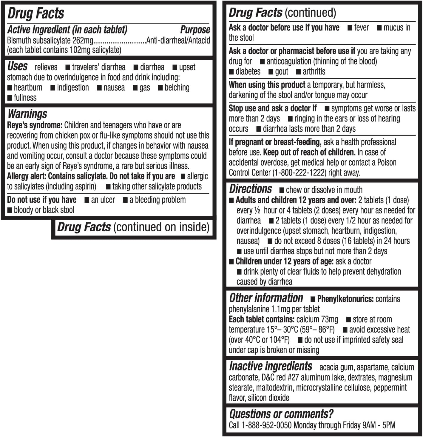 HealthA2Z® Bismuth | Bismuth Subsalicylate 262mg | Multi-Symptom Relief | (50 Count (Pack of 1)) - görsel 2