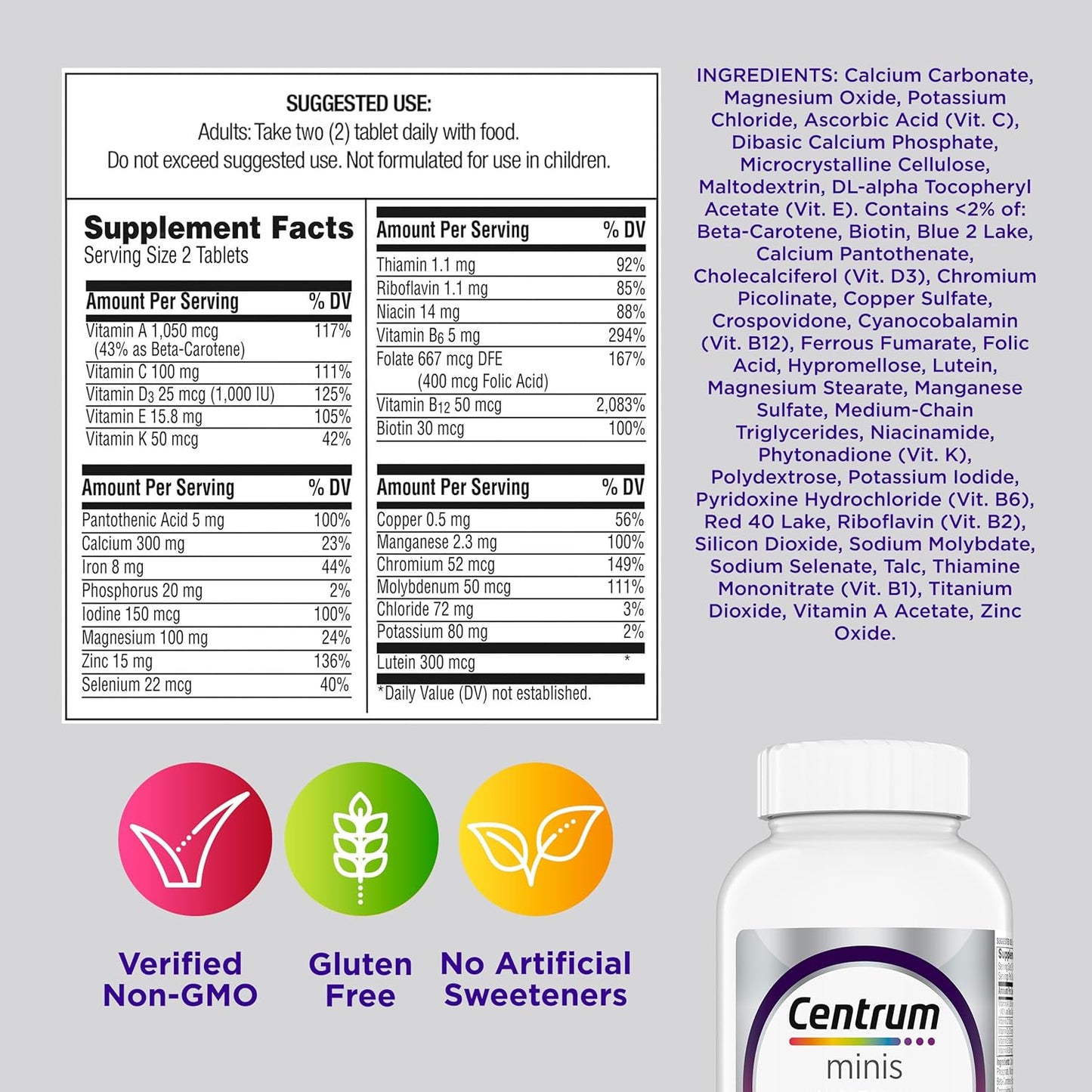 Centrum Minis Silver Women's Multivitamin for Women 50 Plus, 280 Tablets - görsel 9