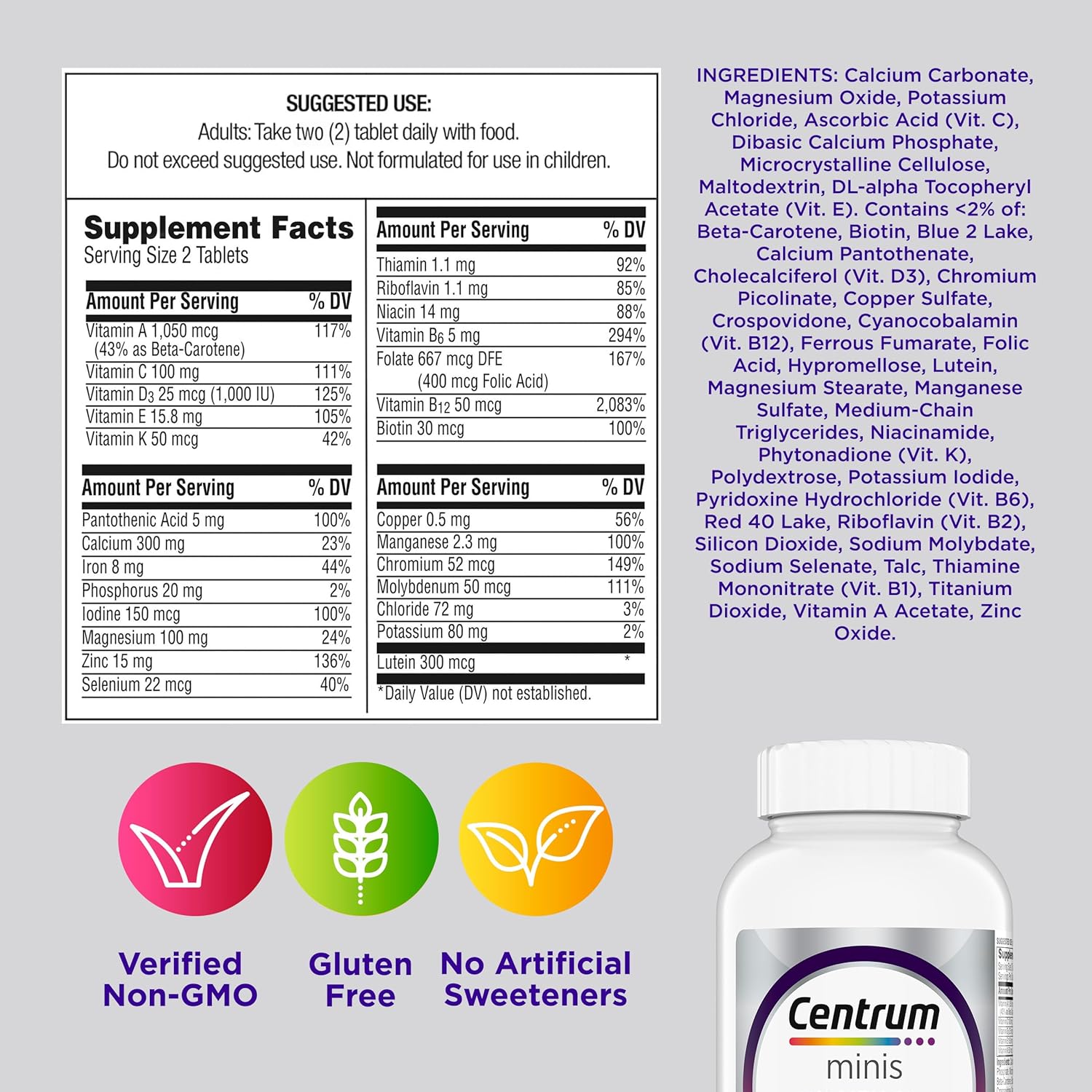 Centrum Minis Silver Women's Multivitamin for Women 50 Plus, 280 Tablets - görsel 9