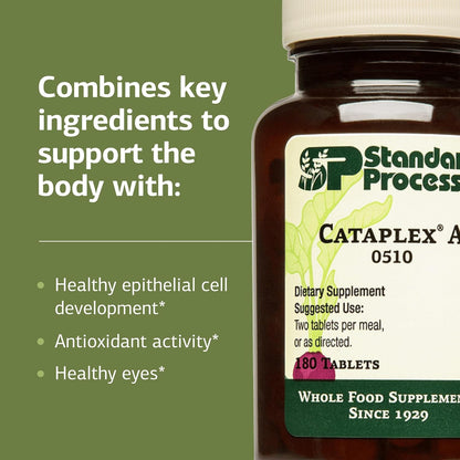 Standard Process Cataplex A - Supports Eye Health and Mucous Membranes - Non-Dairy and Non-Soya - 180 Tablets