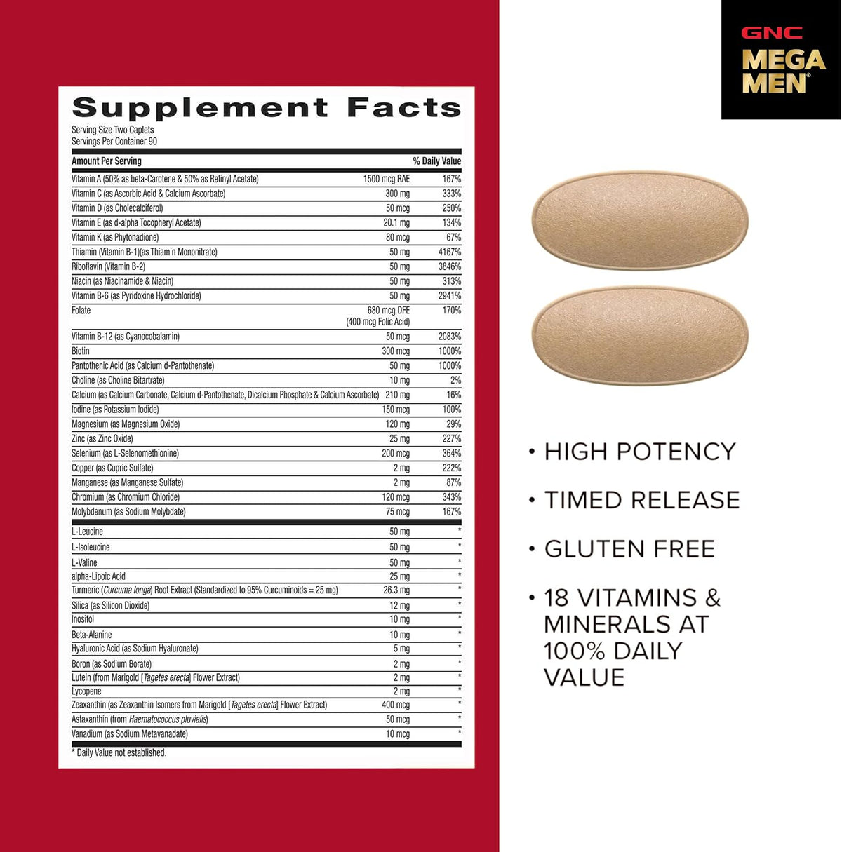 GNC Mega Men Sport Multivitamin – Performance, Muscle Function &amp; General Health (180 Tablets) - görsel 8