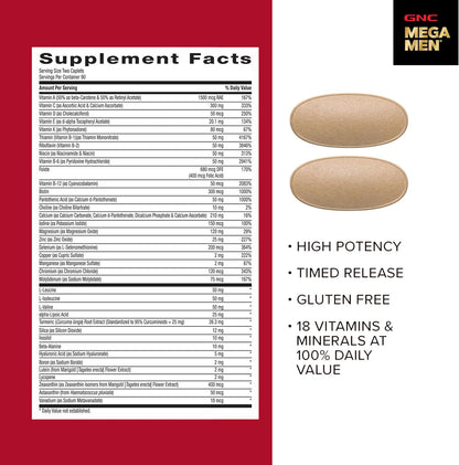 GNC Mega Men Sport Multivitamin – Performance, Muscle Function &amp; General Health (180 Tablets)