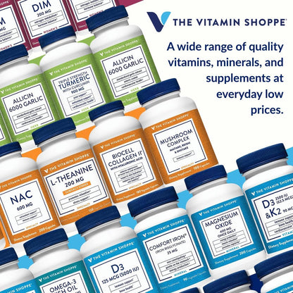 The Vitamin Shoppe Vitamin D3 2500 IU & K2 90 mcg with Calcium, D3 K2 MK7 Capsules for Bone Health, Immune Support & Cardiovascular Health, 60 Capsules