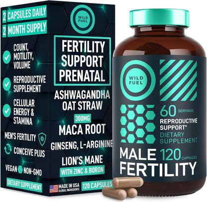 Wild Fuel Male Fertility Supplements – Maca Root, Ashwagandha, Zinc & Natural Ingredients