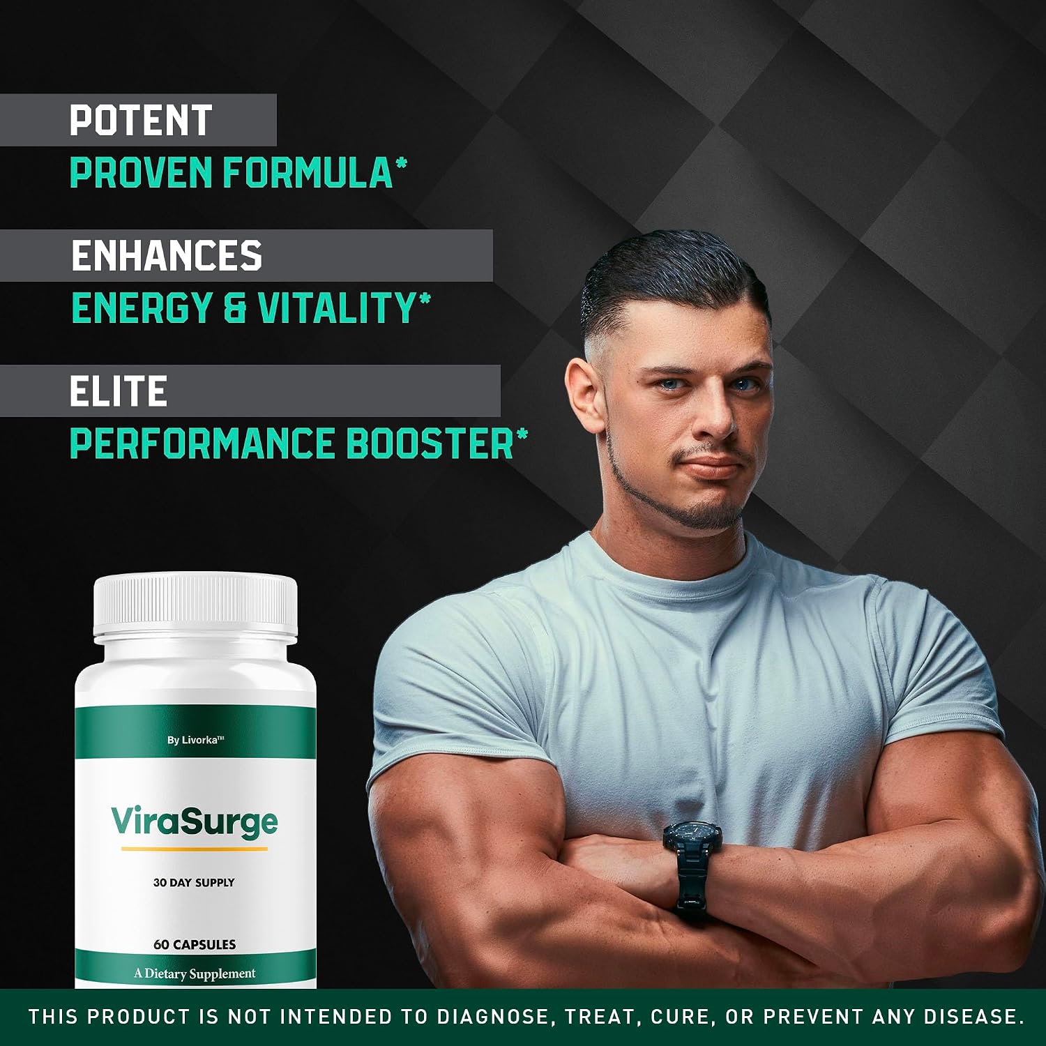 (2 Pack) ViraSurge Pills for Men – All Natural Premium Food Supplement, 120 Capsules - görsel 3