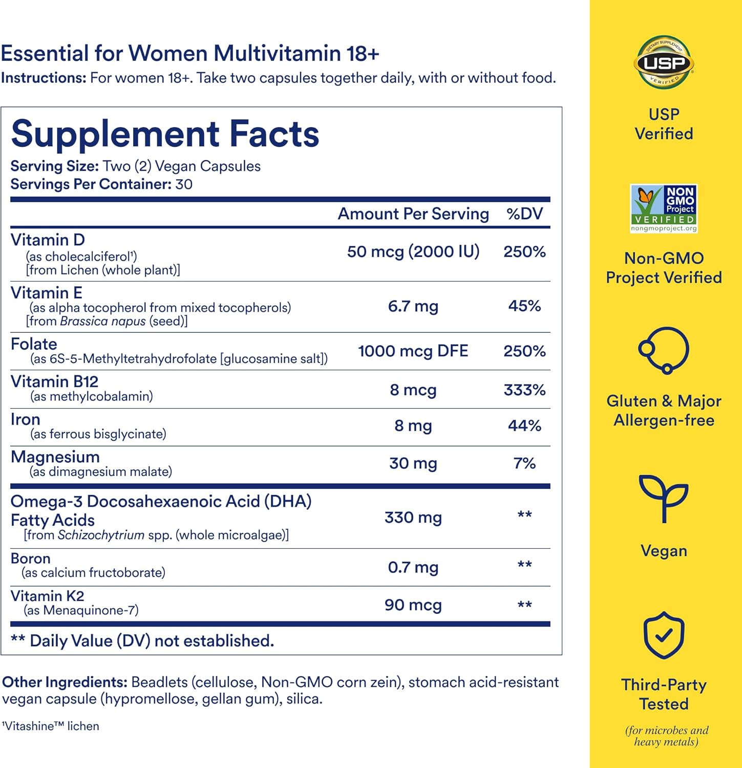 Ritual Women's 18+ Daily Multivitamin – 9 Key Nutrients – 60 Capsules (30 Servings) - görsel 3