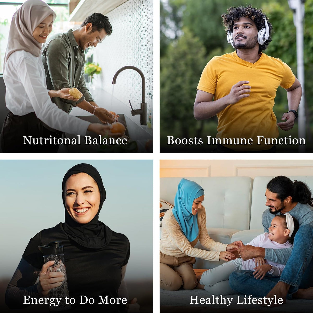 Noor Vitamins Halal Multivitamin for Women and Men, 60 Tablets (2-Month Supply) - görsel 6