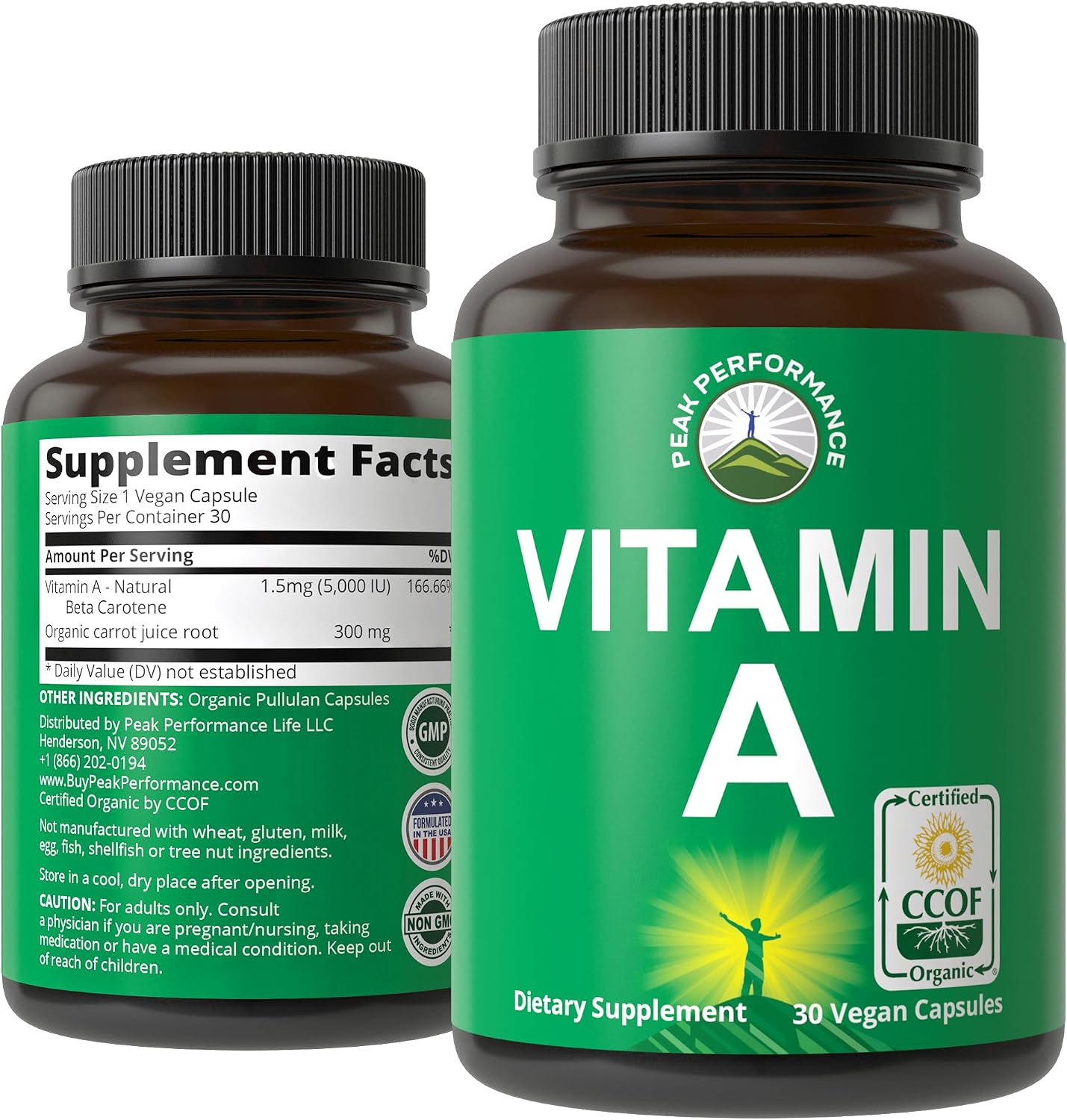 Certified Organic Vitamin A 5000 IU Supplement Capsules - görsel 1