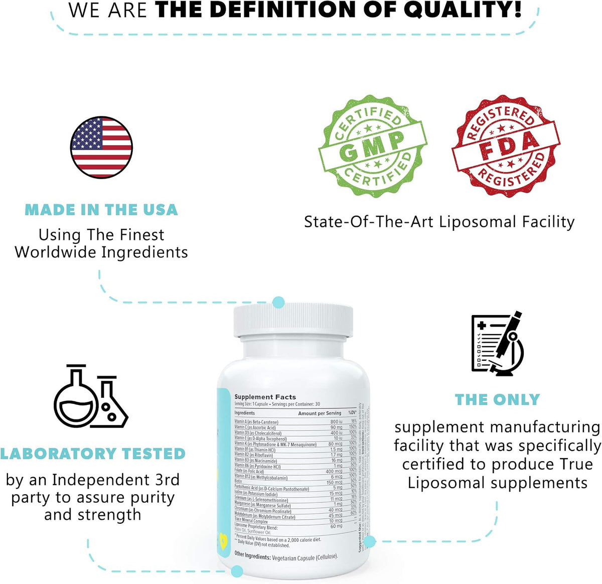 ATLANOVA True Liposomal Multivitamin and Multimineral Supplement - 30 Capsules - görsel 5