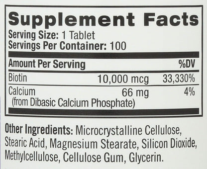 Natrol Biotin 10,000 mcg 100 Tablets