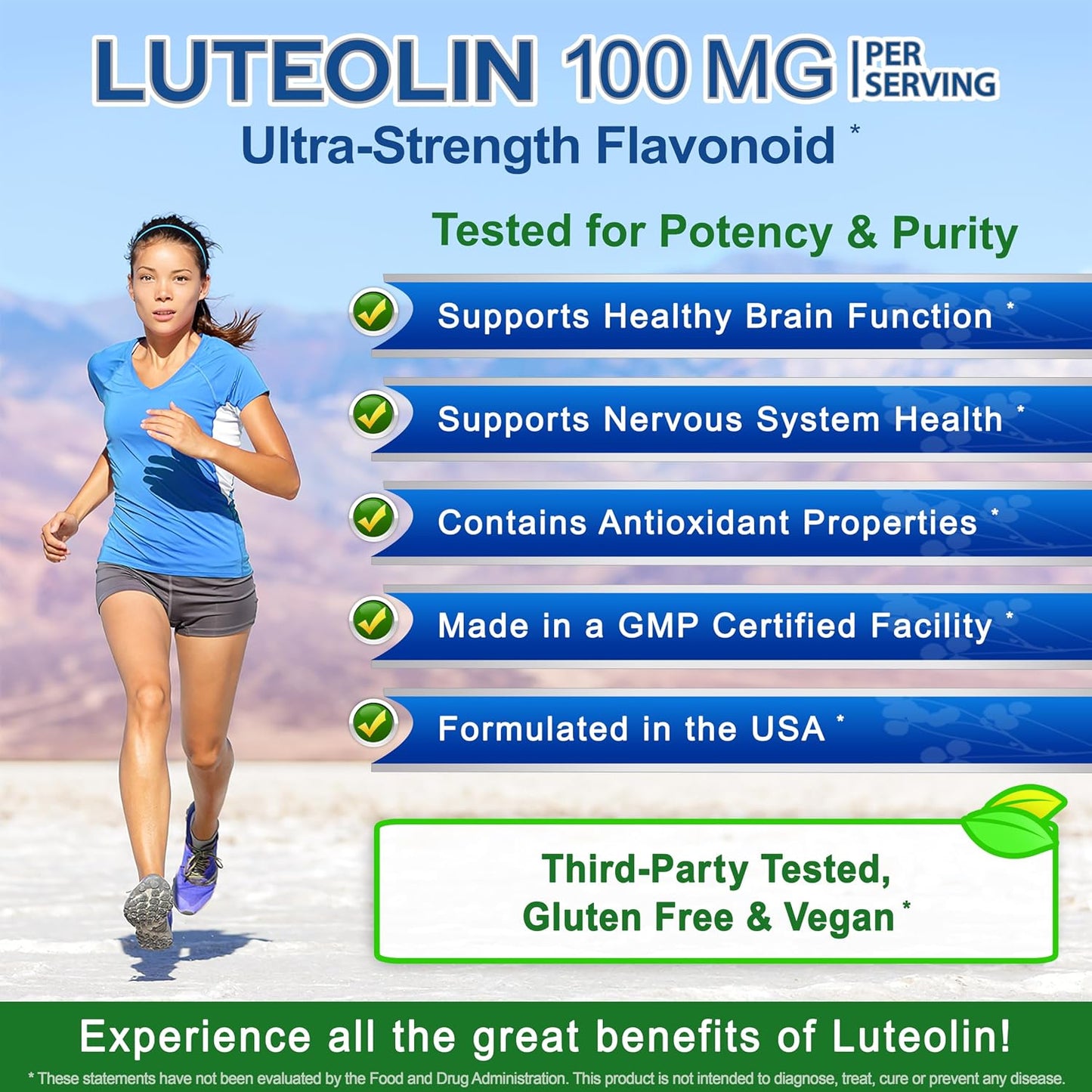 Luteolin 100mg – 120 Capsules – Brain & Memory Support - görsel 3