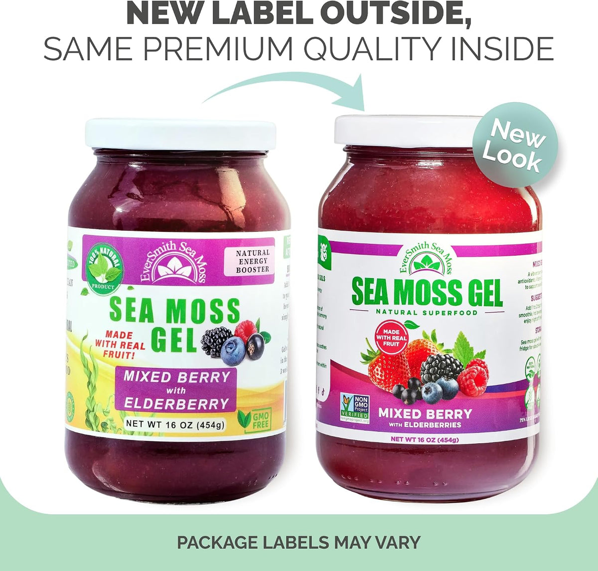 Wildcrafted Irish Sea Moss Gel, Mixed Berry - 1 Jar - görsel 2