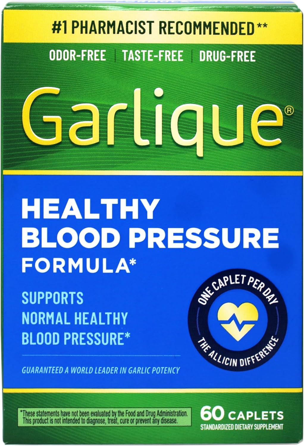 Garlique Healthy Blood Pressure Formula (60 Caplets, Pack of 2) - görsel 2