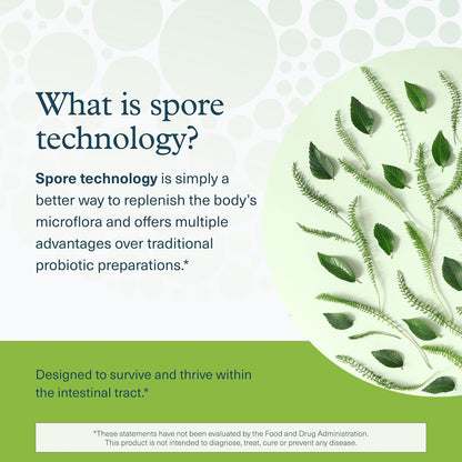 Youtheory Spore Probiotic - 6 Billion CFU with Prebiotics - 60 Vegetarian Capsules