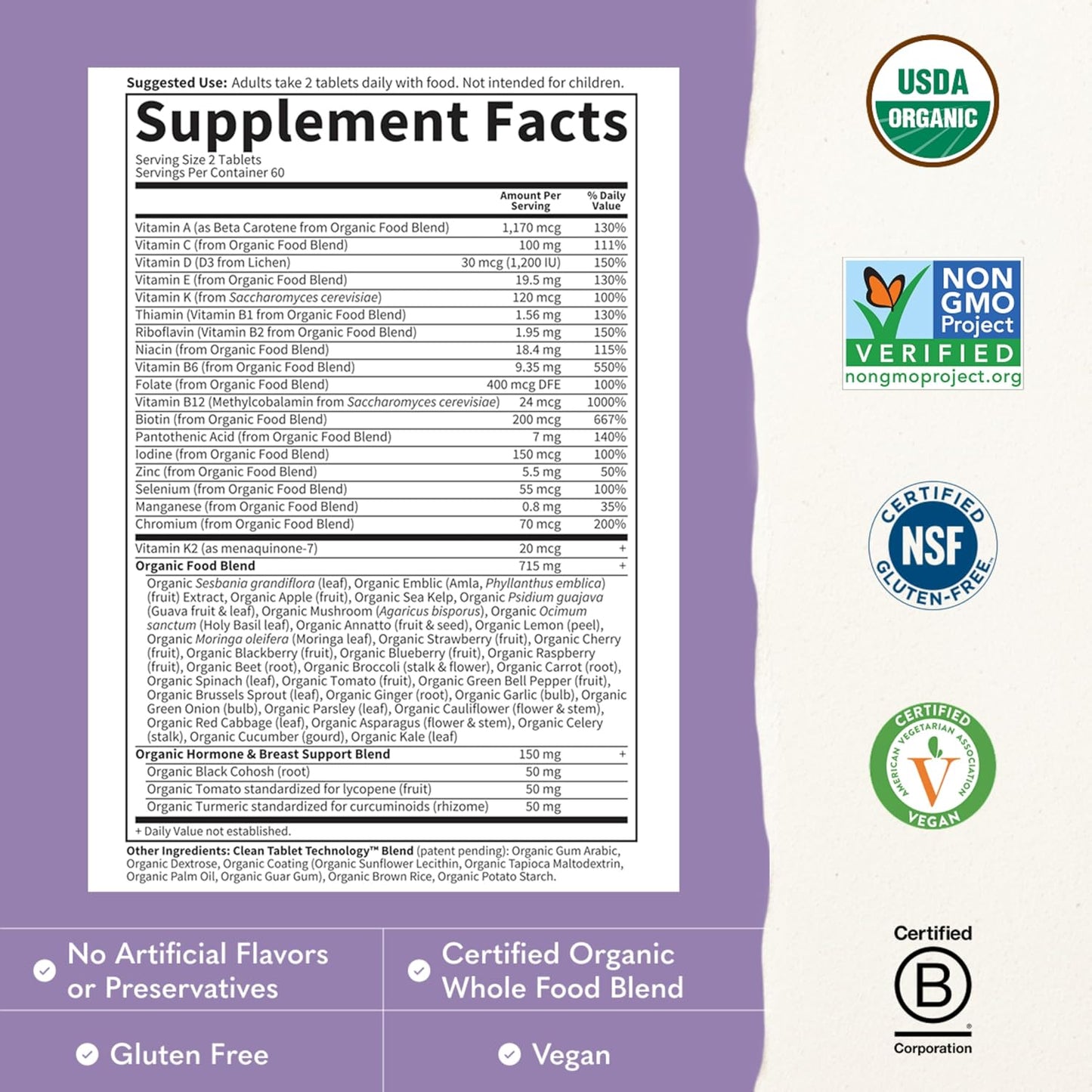 Garden of Life Organic Women's 40+ Multivitamin, 120 Tablets - görsel 3