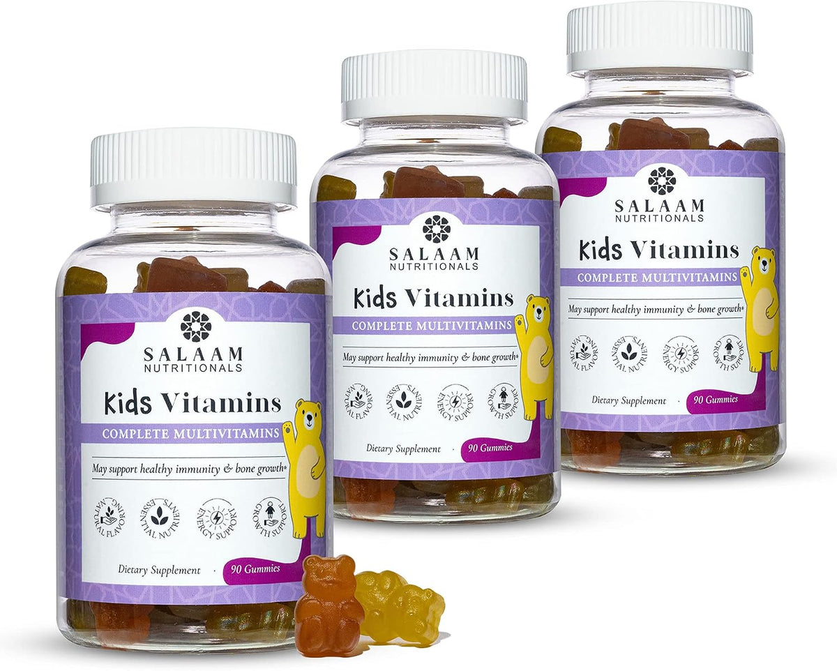 Salaam Nutritionals Kids Multivitamin Gummies | 13 Essential Vitamins & Minerals | 3-Pack (270 Gummies) - görsel 1