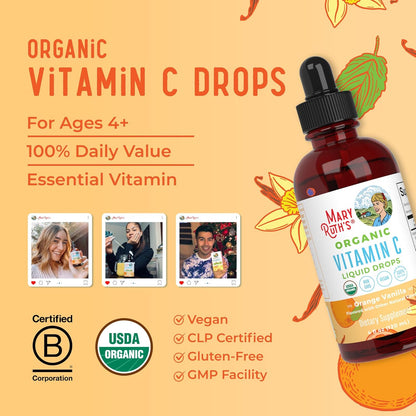 MARYRUTH'S Organic Vitamin C Supplement, Liquid Drops, 118 ml