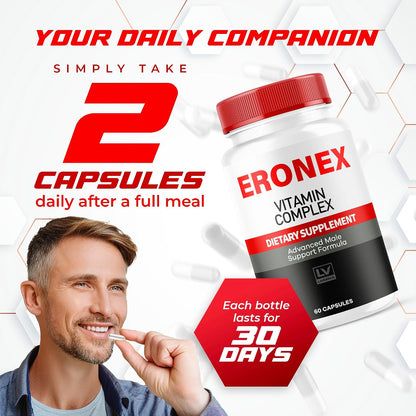Eronex Vitamin Complex Capsules - All-Natural Supplement, 60 Capsules (2 Month Supply)
