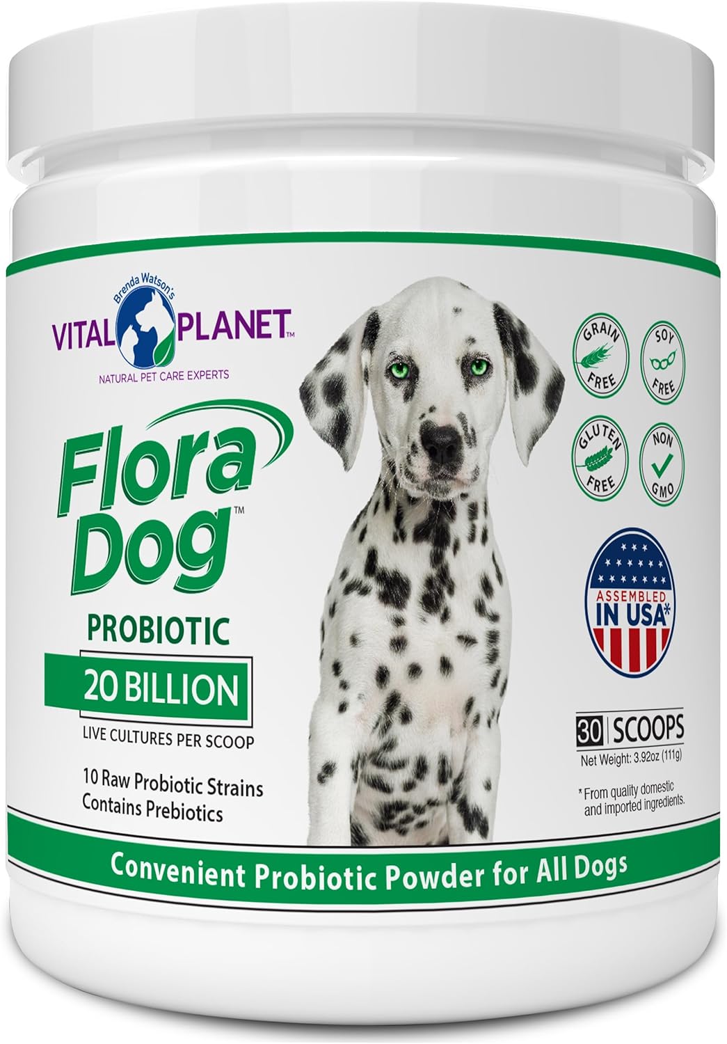 Vital Planet Flora Dog Probiotic Powder – 20 Billion Cultures & 10 Strains for Dogs - görsel 1