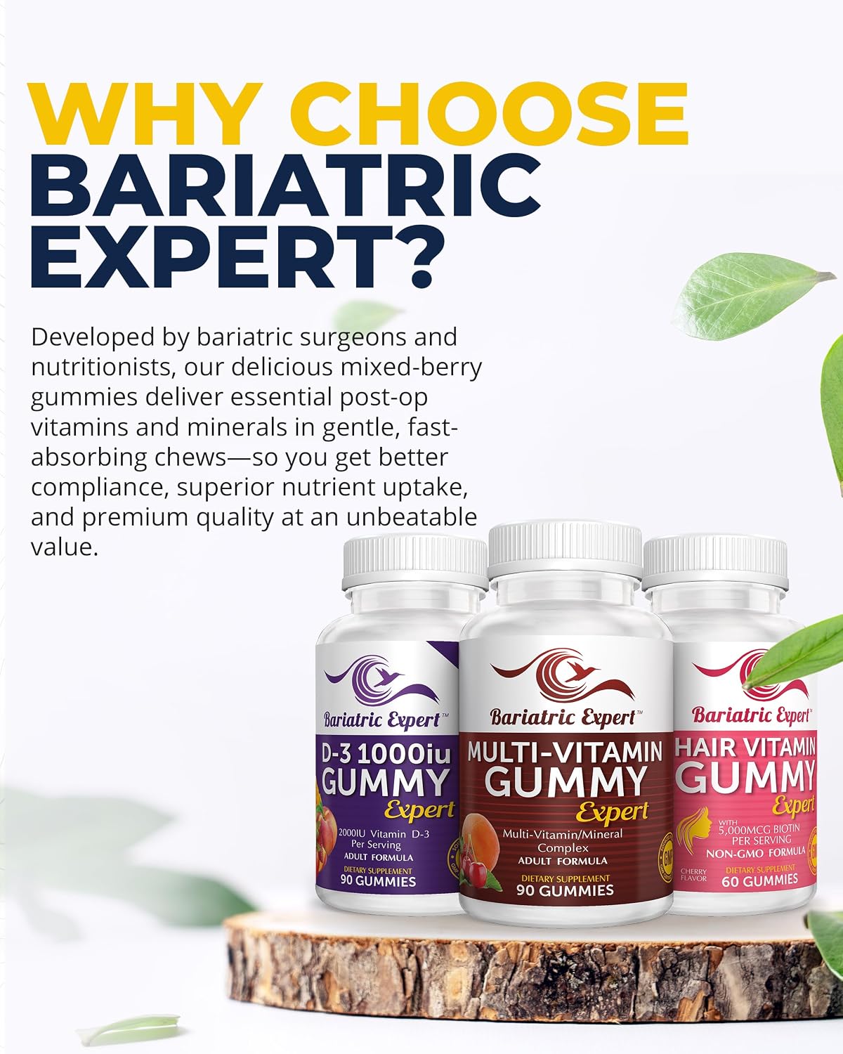 Bariatric Multivitamin 3 Pack – Multivitamin Gummy, Vitamin D3 Gummy, Hair Vitamin Gummy - görsel 6