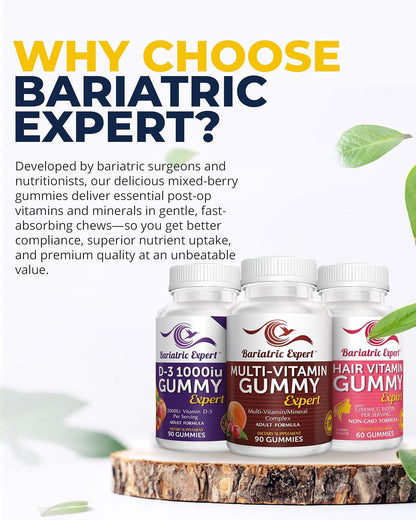 Bariatric Multivitamin 3 Pack – Multivitamin Gummy, Vitamin D3 Gummy, Hair Vitamin Gummy