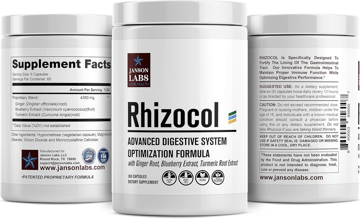 Rhizocol - Gut Health Supplement with Turmeric, Ginger & Blueberry Extract for Digestive Support - görsel 5