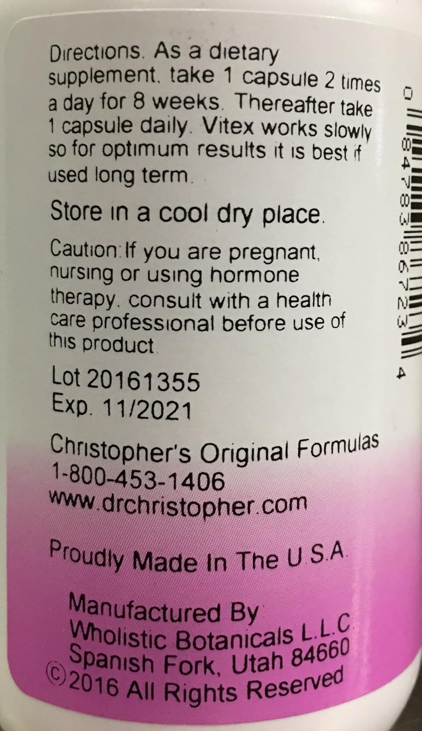 Dr. Christopher's Formula Chaste Tree Berries, 100 VCaps, 525 mg - görsel 2