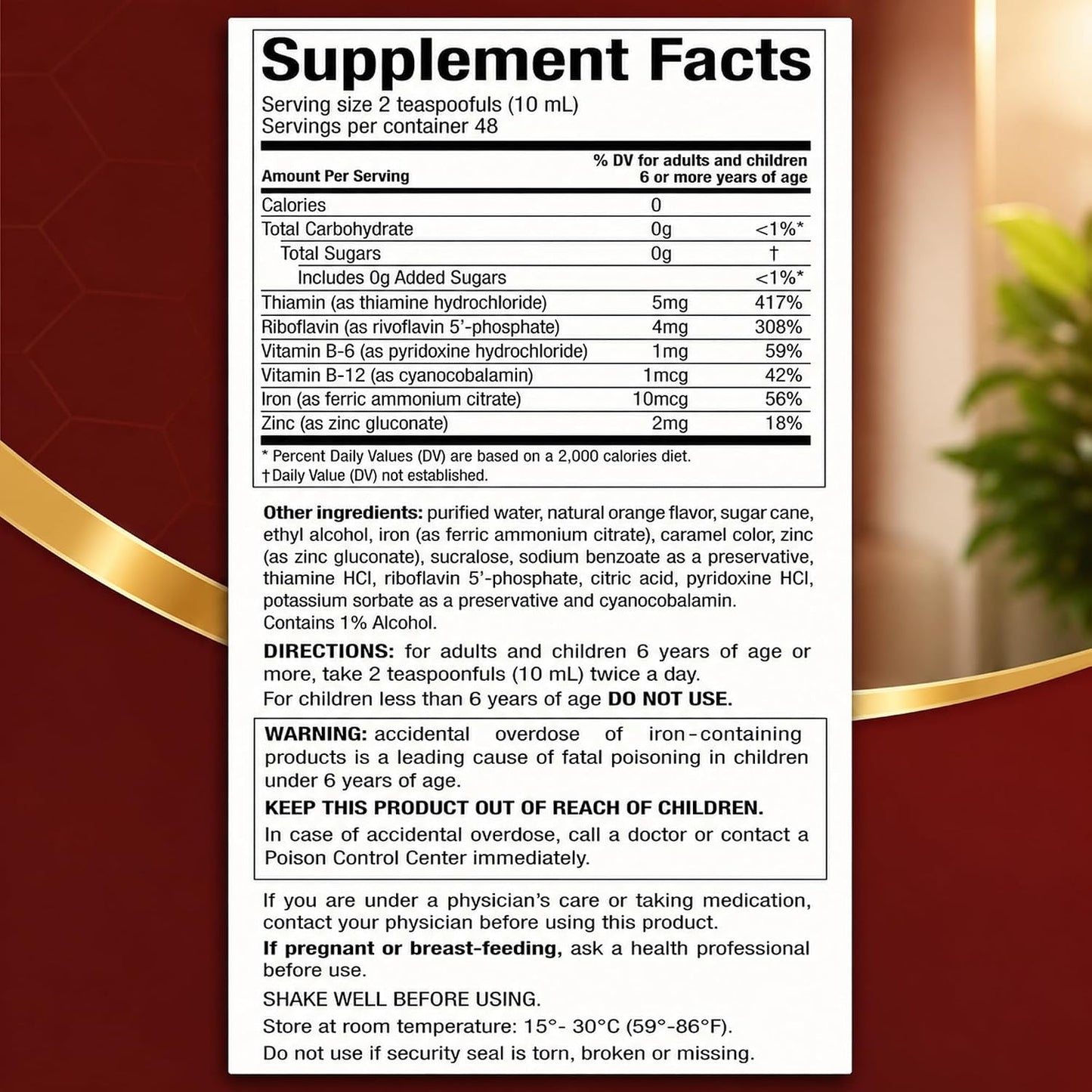 Menper Vino Carne Hierro Iron Supplement - Liquid Iron with Vitamin Blend, 473 ml - görsel 8