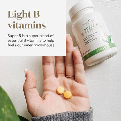 Young Living Super B Tablets - B Vitamins and Minerals Supplement, 60 Count
