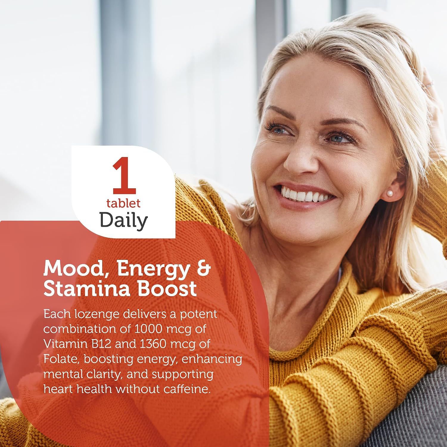 Zahler Energizer - Folate and B12 Supplement - Fast Dissolving Cherry Flavour Lozenges - Dual Vitamin Methylated B12 & Folate Supplement with 1360 mcg Folate (360 Lozenges) - görsel 2