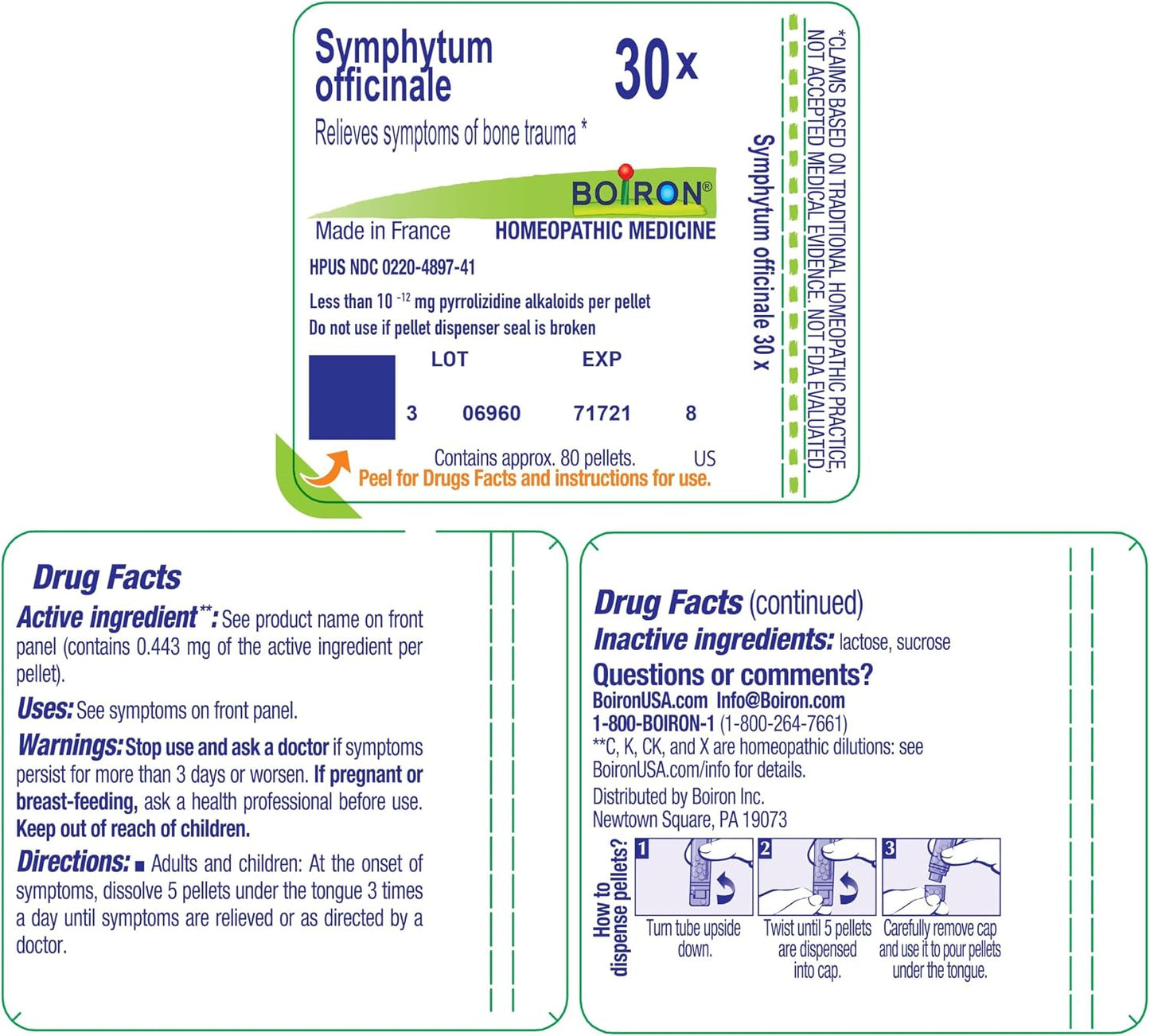 Boiron Symphytum Officinale 30X Homeopathic Pellets for Bone Trauma Support - 80 Pellets - görsel 9