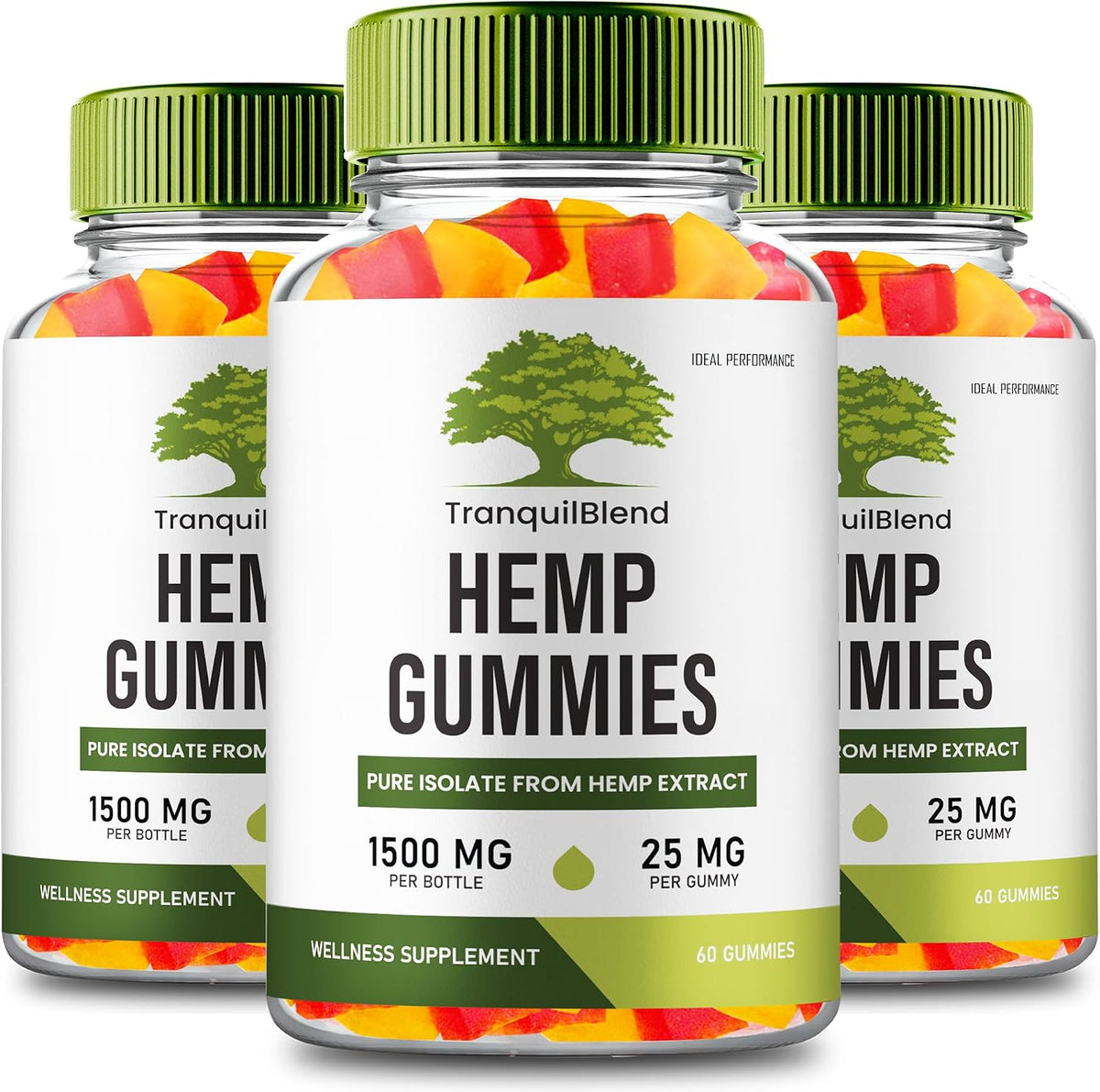 Tranquil Blend Hemp Gummies - Extra Strength Health and Wellbeing Support (3 Pack) - görsel 1