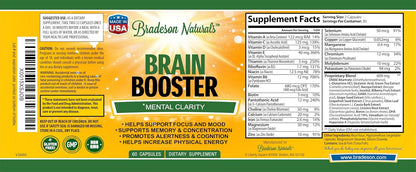 Bradeson Naturals Brain Booster - Nootropic Supplement for Focus, Memory & Energy - 60 Capsules