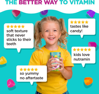 Nutracelle NUTRAMIN Sugar-Free, Allergen-Free Vegan Gummy Multivitamins for Children (90 Gummies)