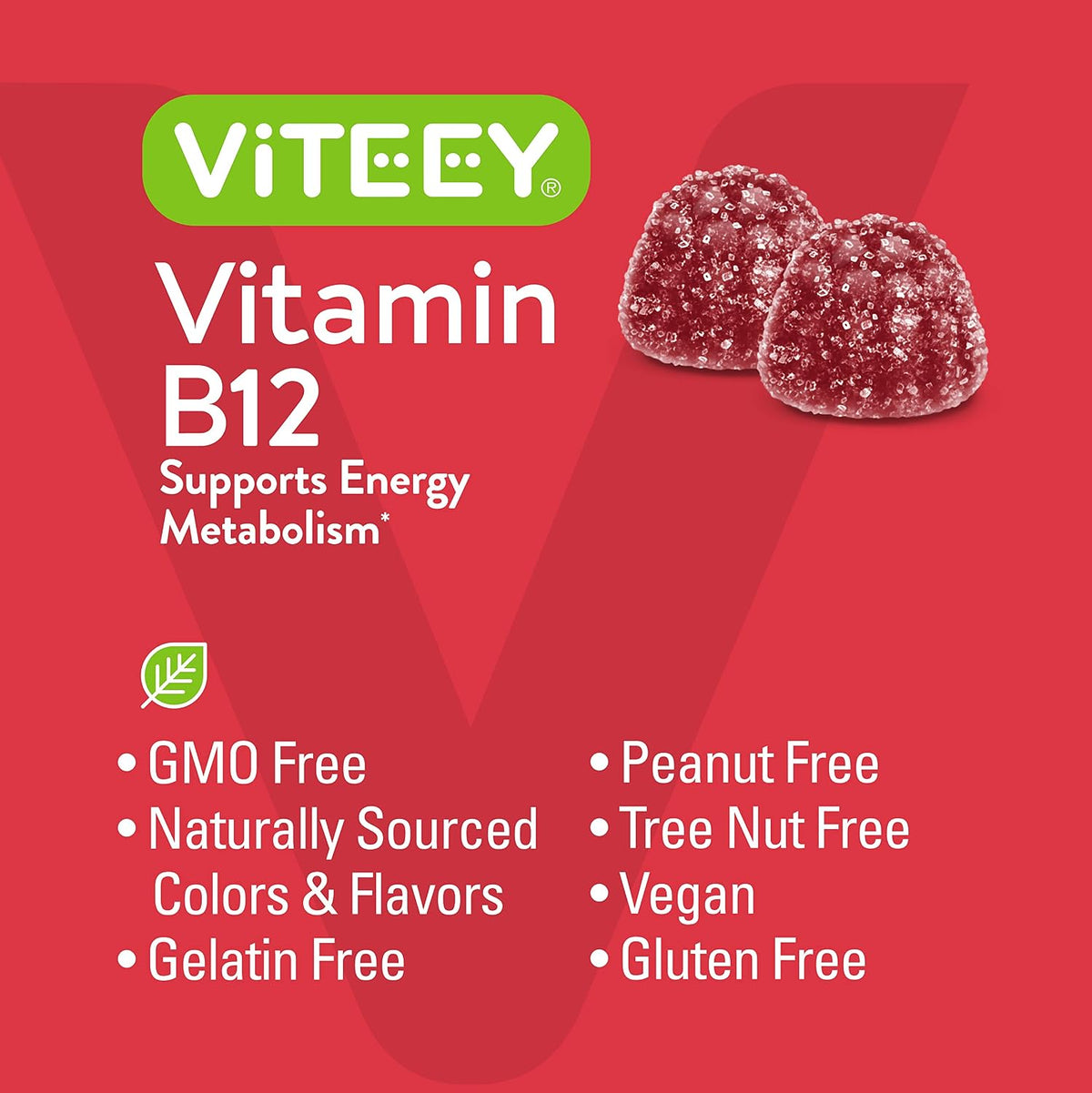 Viteey Vitamin B12 Gummies - Raspberry Flavour - 60 Count - görsel 5