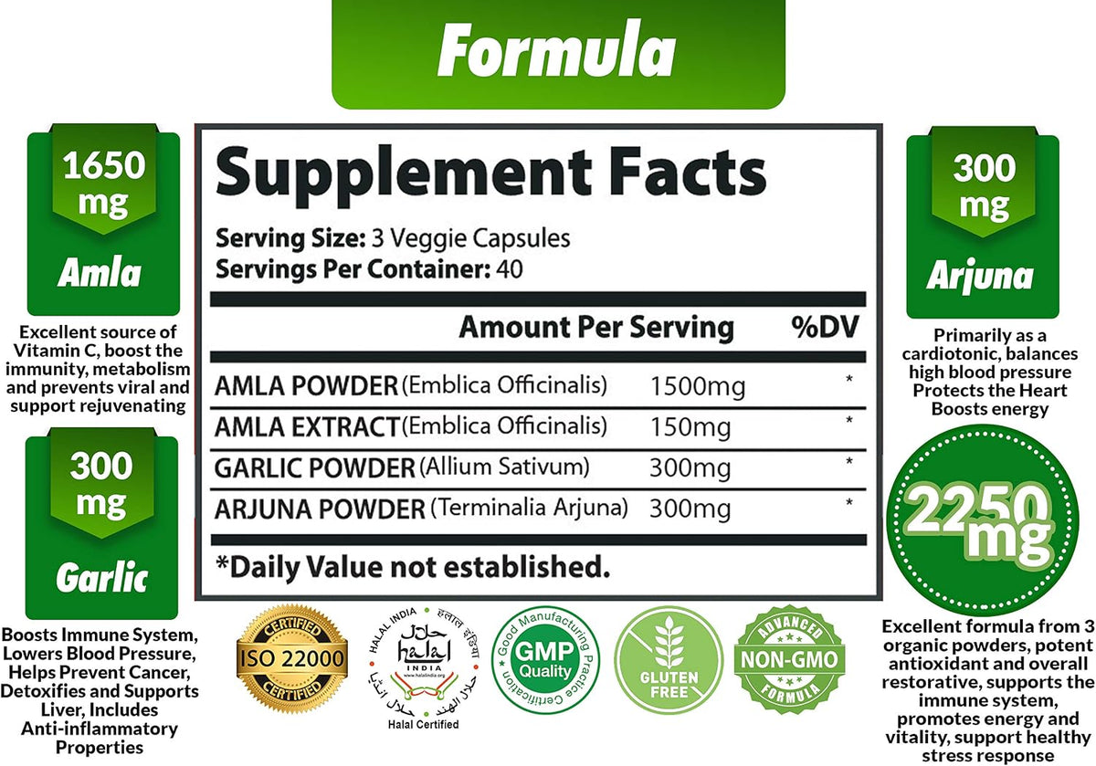 Cona Nature Organic Amla Capsules 1650mg – Potency and Form: A high-potency formula like this one provides 1,650 – Image 2