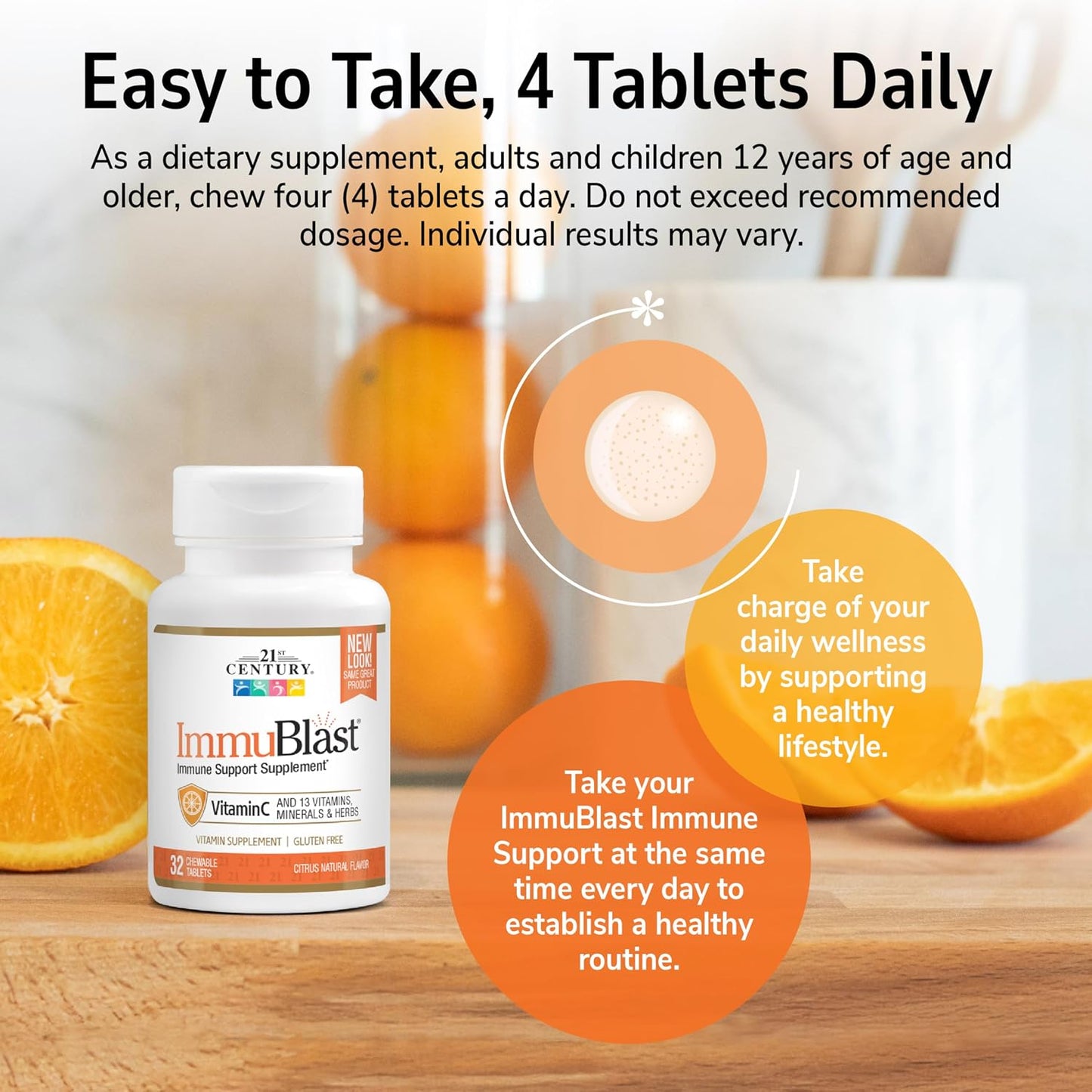 21st Century Immublast Chewable Tablets, Citrus 32 Count - görsel 7