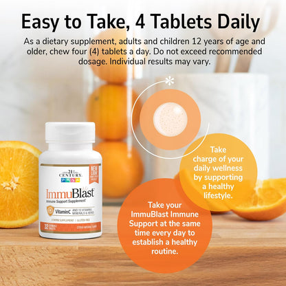 21st Century Immublast Chewable Tablets, Citrus 32 Count