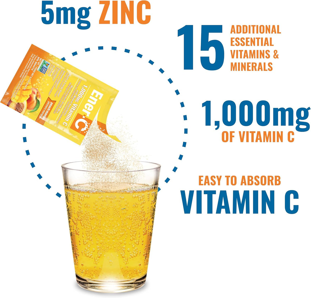 Ener-C Multivitamin Drink Mix - Peach Mango, 60 Sachets - görsel 4