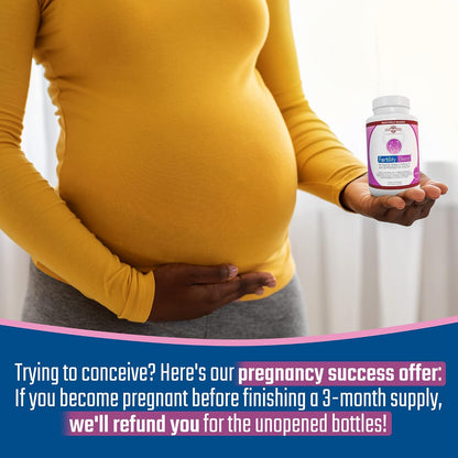 Fertility Blend Women's Fertility Supplements - Natural Conception Support with Vitex, Folic Acid & Antioxidants (90 Vegan Capsules, 30-Day Supply)