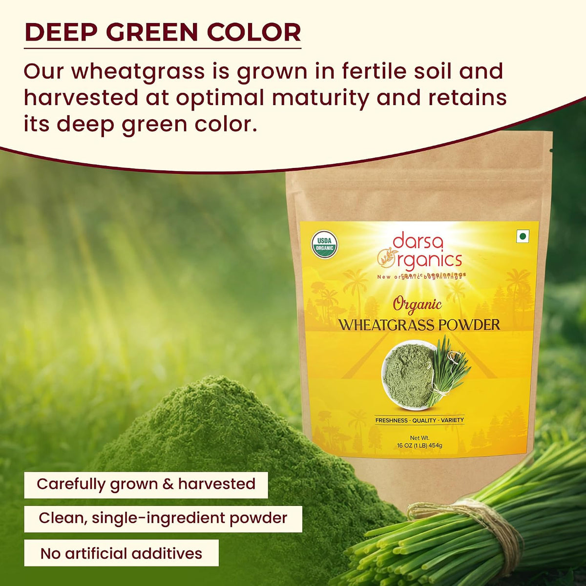 Wheatgrass Powder 454g - Certified Organic, Non-GM, Vegan - görsel 6