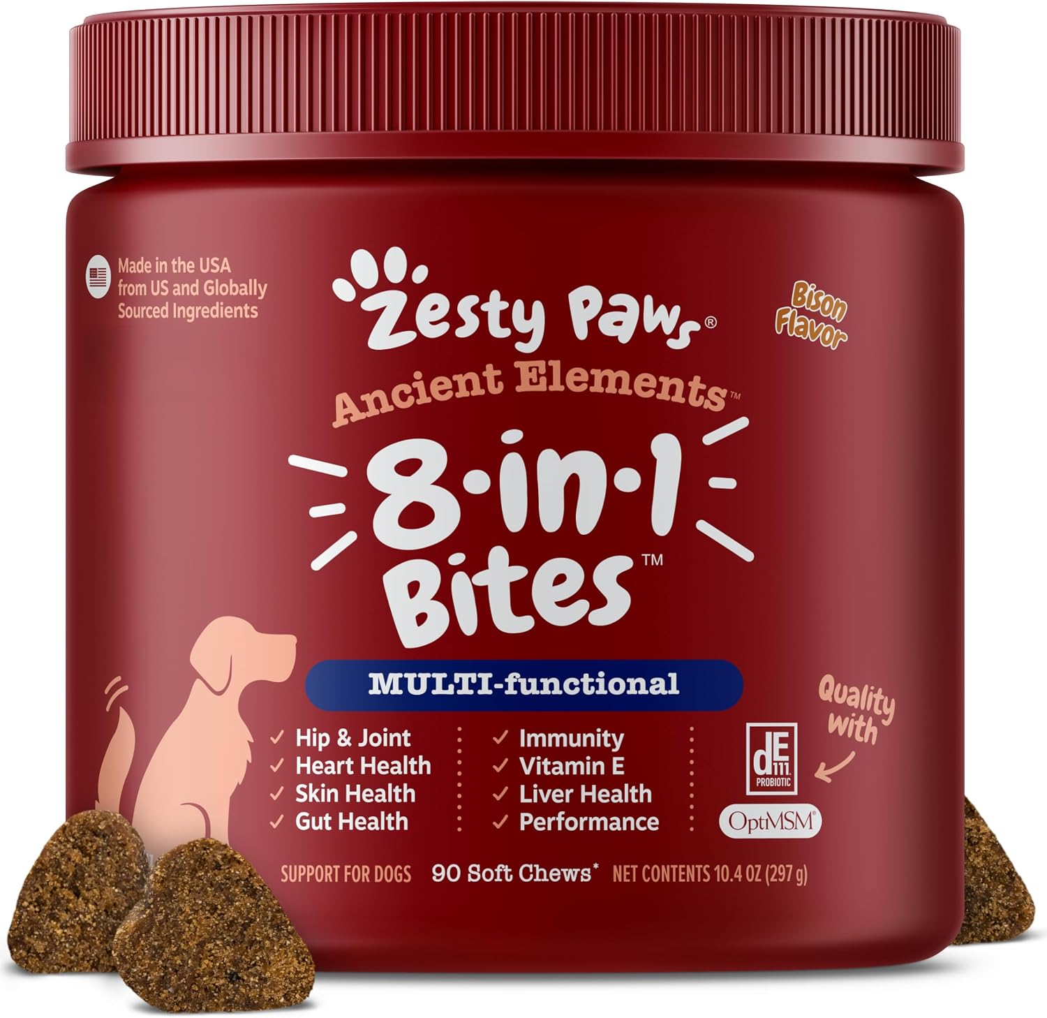 Zesty Paws 8-in-1 Bites Dog Multivitamin - Peanut Butter Flavour (50 Chews) - görsel 10