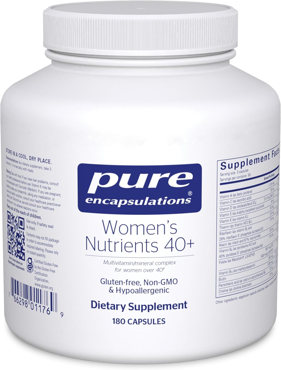 Pure Encapsulations Women's Nutrients 40+ – Multivitamin for Women Over 40 (180 Capsules) - görsel 1