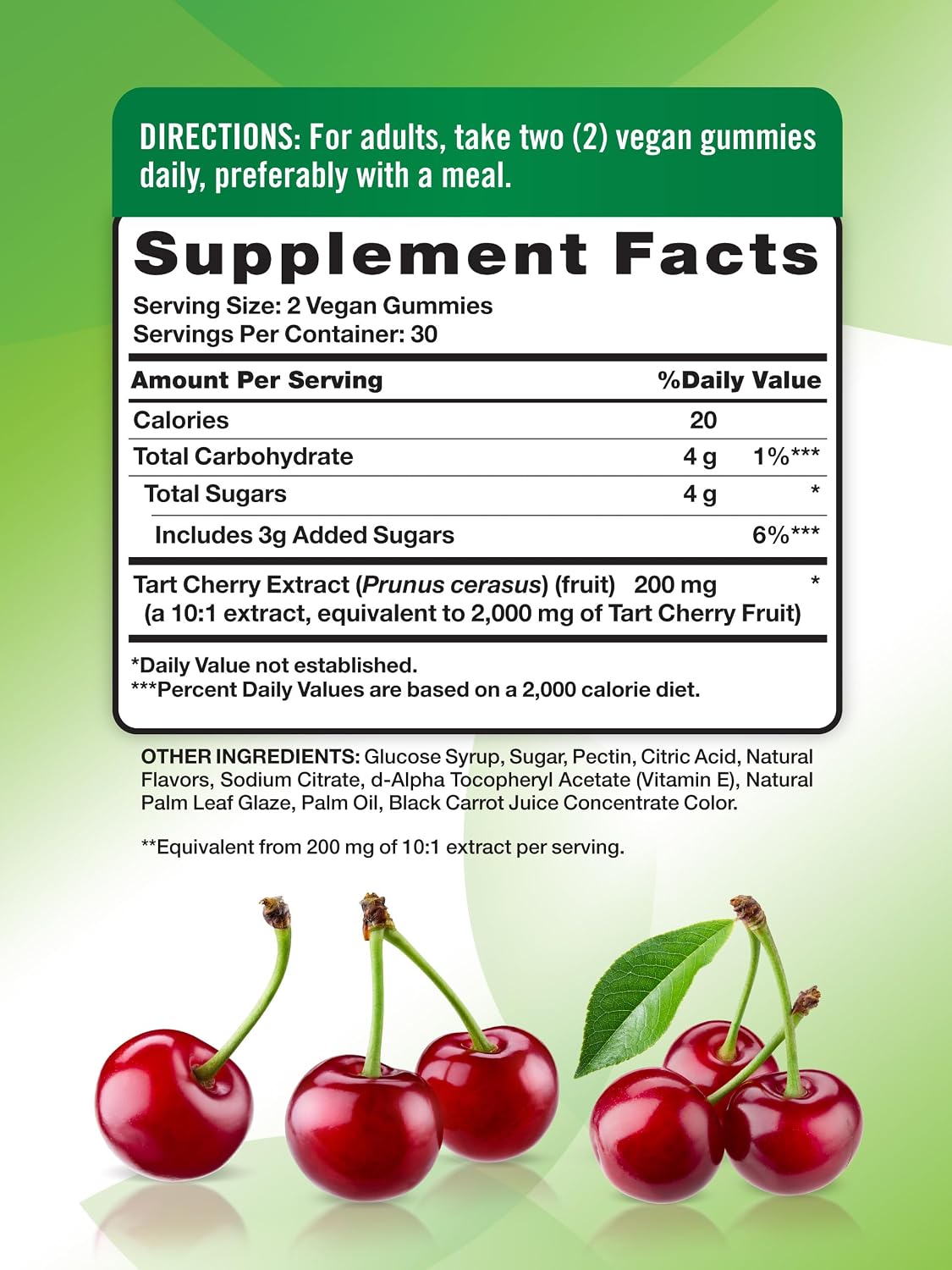 Nature's Truth Tart Cherry Gummies | 60 Gummies | Vegan, Non-GMO & Gluten-free Supplement | Cherry Flavour - görsel 2