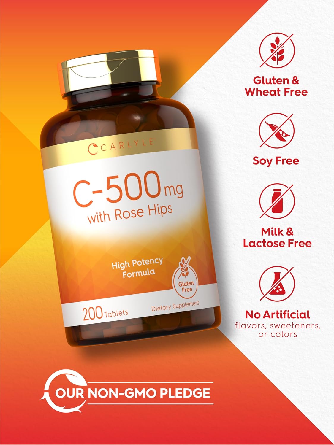Carlyle Vitamin C 500mg with Rose Hips – 200 Tablets - görsel 5