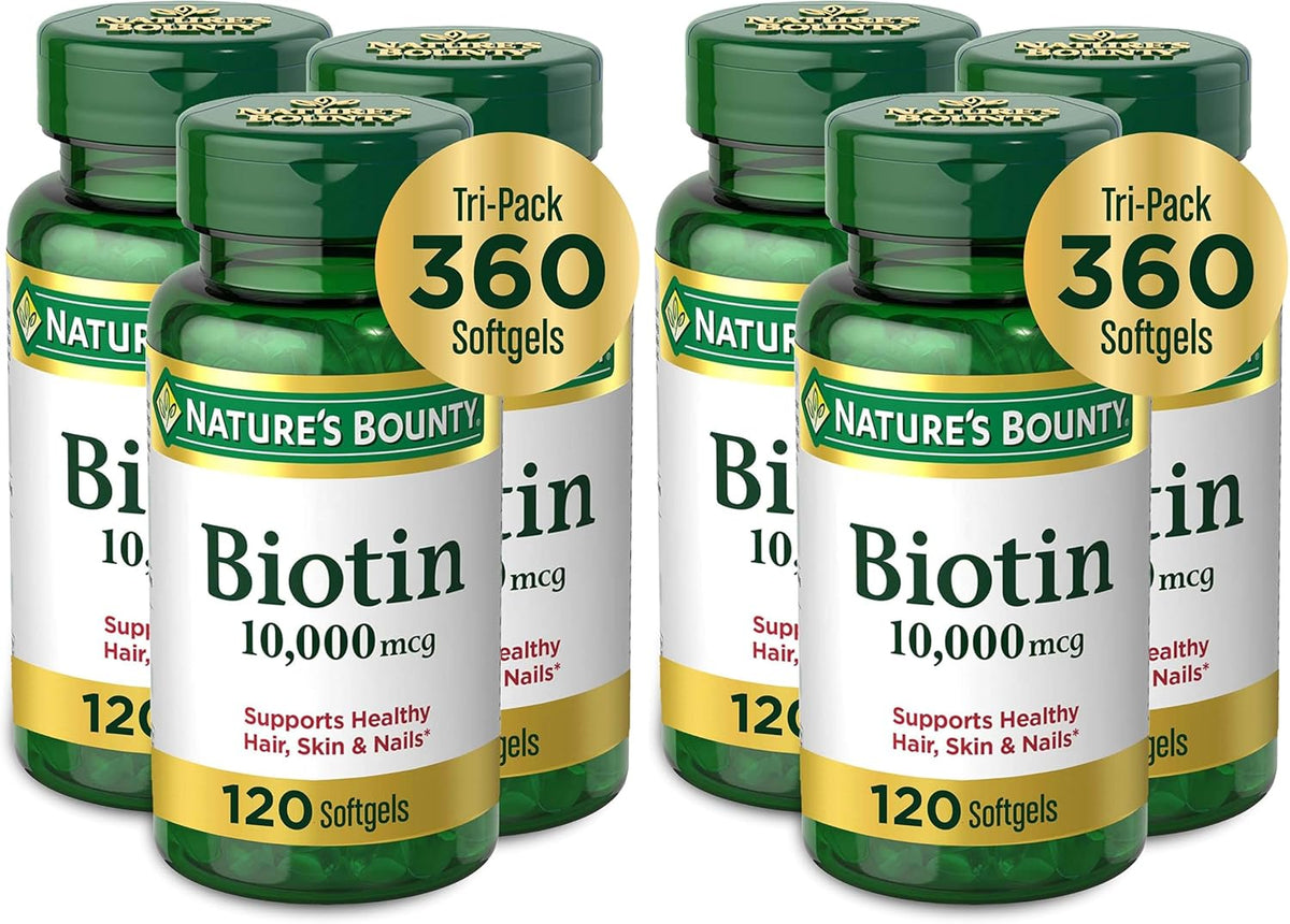 Nature's Bounty Biotin 10,000 mcg, 120 Softgels - görsel 9