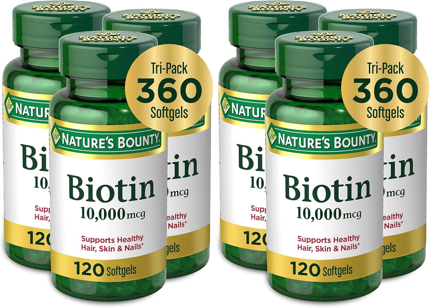 Nature's Bounty Biotin 10,000 mcg, 250 Rapid Release Soft Capsules - görsel 7