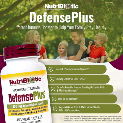 NutriBiotic DefencePlus – 11-in-1 Immune Support, 45 Tablets